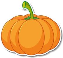 Pumpkin sticker on white background vector