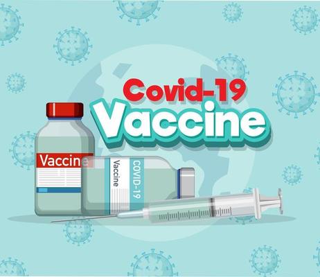 Coronavirus vaccination concept with covid-19 vaccine banner