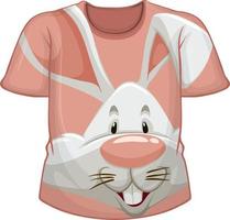 Front of t-shirt with rabbit pattern vector