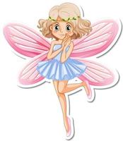 Beautiful fairy cartoon character sticker vector