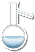 A sticker template with laboratory glassware isolated vector