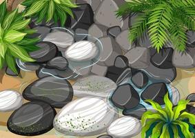 Top view of pond close up scene vector