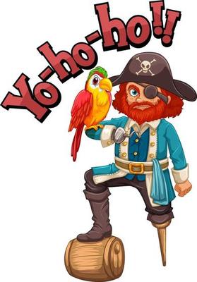 Captain Hook cartoon character with Yo-ho-ho speech