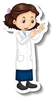 Scientist girl cartoon character in standing pose vector