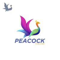 diseño de logotipo de pavo real vector