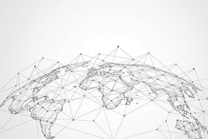 conexión de red global. concepto de composición de puntos y líneas del mapa mundial de negocios globales. ilustración vectorial