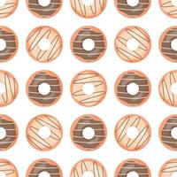 Cute seamless pattern with chocolate donuts. vector