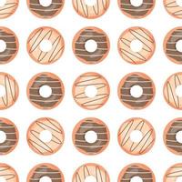 Cute seamless pattern with chocolate donuts. vector