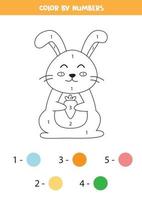 Color rabbit by numbers. vector