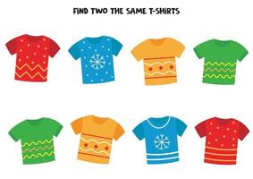 Find two the same T-shirts. vector