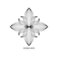 diseño de arte de línea de icono de logotipo de flor elegante abstracto. símbolo dibujado floral premium creativo universal. vector