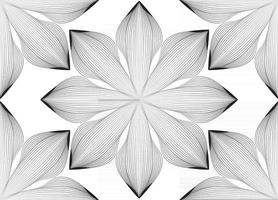 Abstract seamless floral line pattern. Arabic line ornament with flower shapes. Floral orient tile pattern with black lines. Asian ornament. Swirl geometric doodle texture vector
