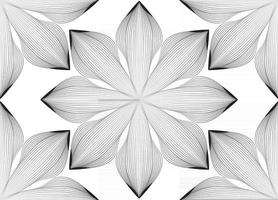 patrón de línea floral transparente abstracto. adorno de línea árabe con formas de flores. patrón de mosaico de oriente floral con líneas negras. adorno asiático. remolino geométrico doodle textura vector