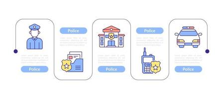 plantilla de infografía de vector de policía con iconos