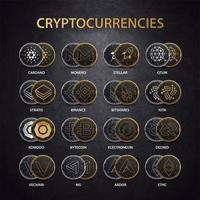 Cryptocurrencies set collection vector