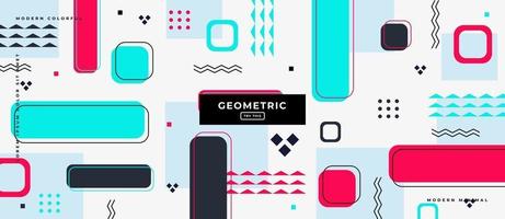 Memphis Style Geometric Shapes in White Background. vector