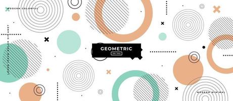 Geometric Shapes with Memphis Style in White Background vector