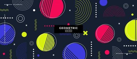 Geometric Memphis Style Shapes Background. vector