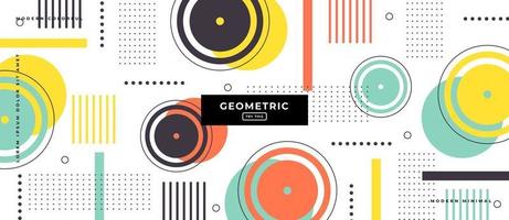 Geometric Memphis Style Shapes Background. vector