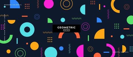 Geometric Memphis Style Shapes Design Background. vector