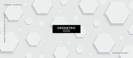 Fondo blanco y gris geométrico del hexágono 3d. vector