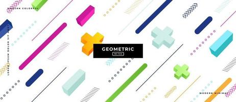 Fondo de formas geométricas de diseño plano en estilo paralelo. vector