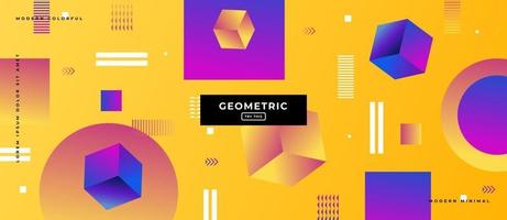 3d Flat Design Geometric Shapes Background. vector