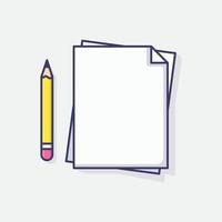 Blank Paper and pencil vector icon illustration