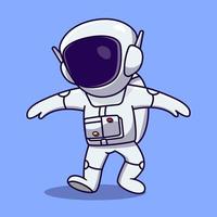 vector de ilustración de dibujos animados lindo y divertido astronauta