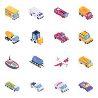 Pack of Vehicles vector