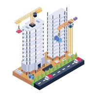 edificio en construcción vector