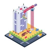 edificio en construcción vector