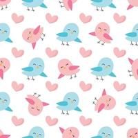 Cute spring seamless pattern with colorful birds. vector