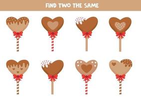 Find two the same lollipops. vector