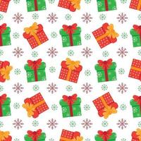 Cute Christmas seamless pattern with present boxes. vector