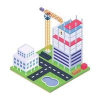 edificio en construcción vector