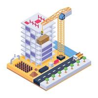 edificio en construcción vector