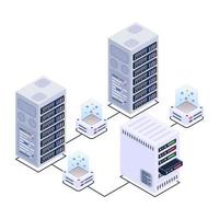 salas de datos de servidores vector