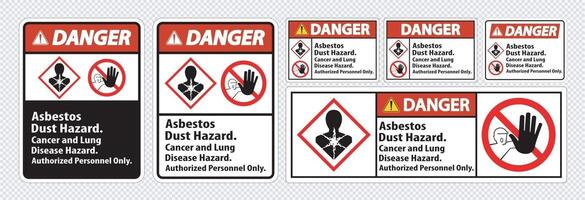 Danger Label Disease Hazard, Authorized Personnel Only Isolate on transparent Background,Vector Illustration vector