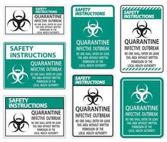 Safety Instructions Quarantine Infective Outbreak Sign Isolate on transparent Background,Vector Illustration vector