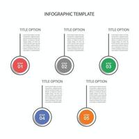 Infographic template design in 5 option vector