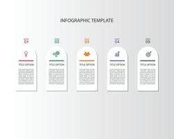 Infographic template design in 5 option vector