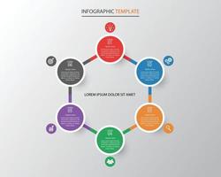 Infographic template in 6 option vector