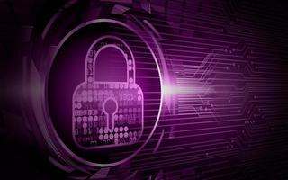 Closed Padlock on digital background, cyber security vector