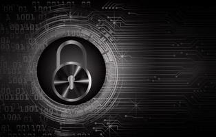 Closed Padlock on digital background, cyber security vector