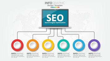 SEO icono de web de banner de optimización de motores de búsqueda para negocios y marketing vector