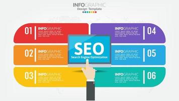 SEO icono de web de banner de optimización de motores de búsqueda para negocios y marketing vector