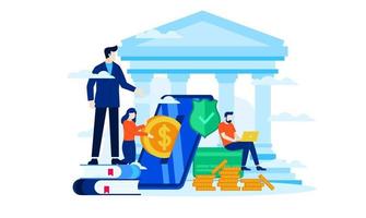 manage finances save with mobile banking saving online vector illustration flat design