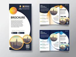 Plantilla de folleto tríptico para marketing de promoción. vector