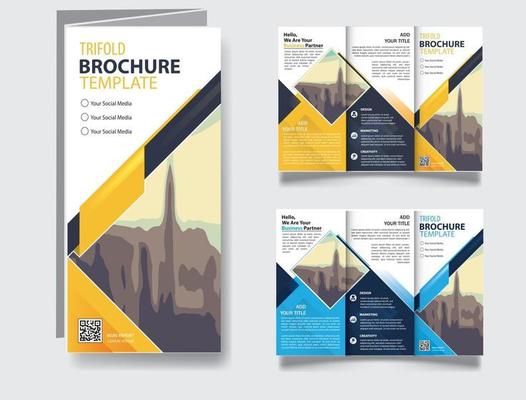 Tri fold vector brochure template